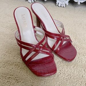 Red leather strappy sandal